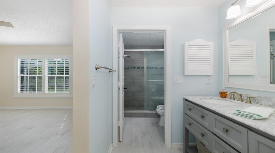 Ensuite  Has Separate Area For Shower And Toilet With Door For Privacy.