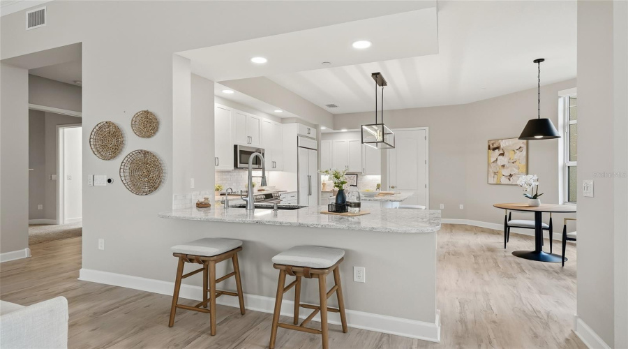 Oversized Peninsula With Cambria Quartz Countertops.