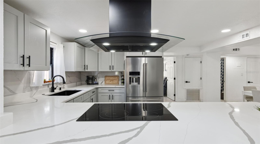 Quartz Countertops And Hood Vent