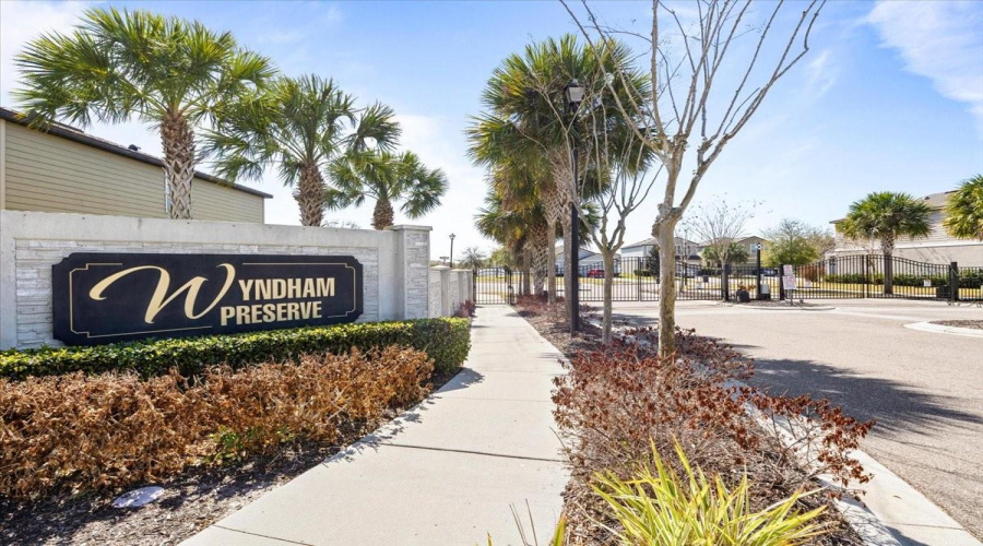 Front Gated Entrance To Wyndham Preserve