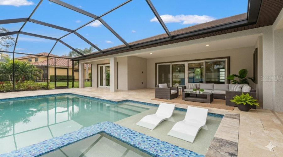 Virtually Staged Resort Style Pool And Spa