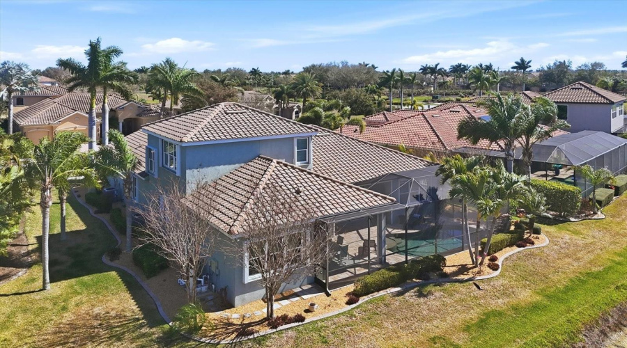 Aerial View Rear Of Home