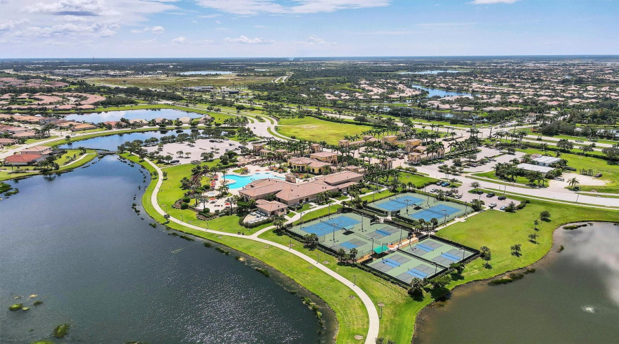 Aerial View Of Clubhouse, Tennis &Amp; Pickleball