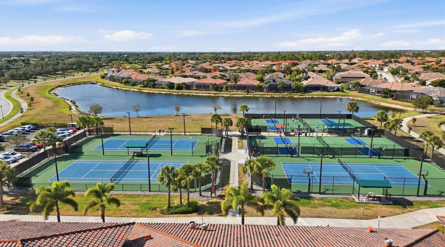 Aerial View Of Tennis Courts &Amp; Pickleball Courts