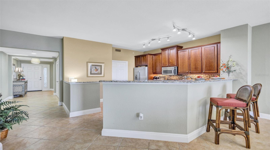 Kitchen With Desk And Open Floorplan