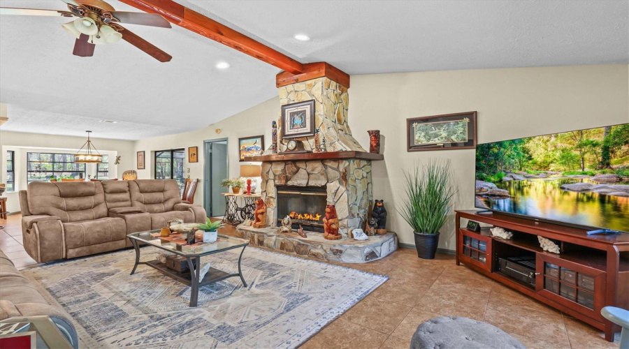 Living Room With Fireplace