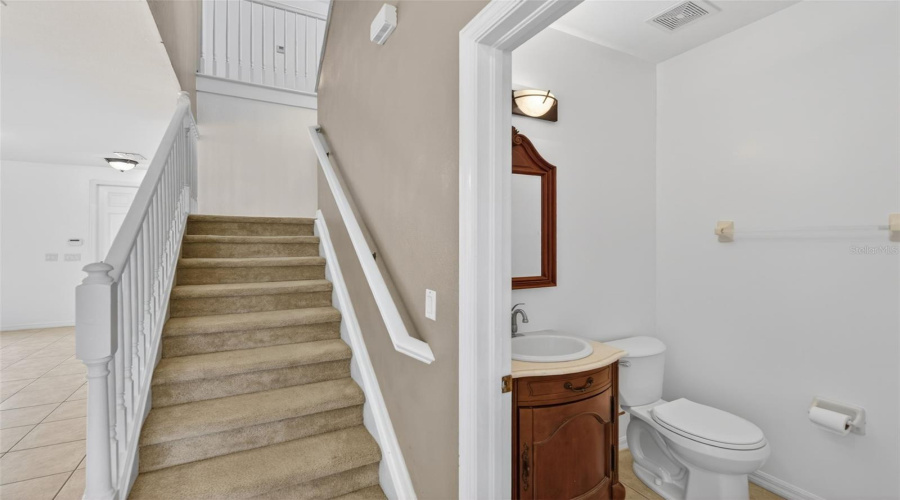 Stairway And Half Bath