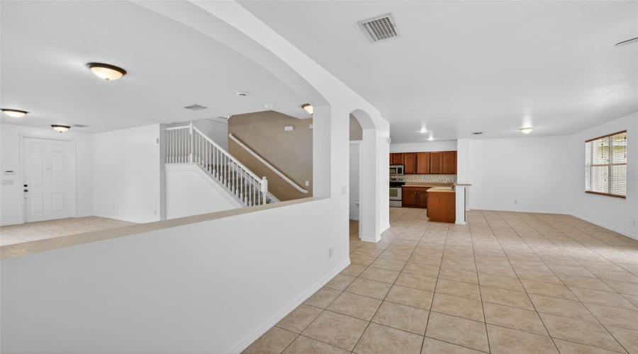 View From Family Room To Dining And Kitchen Area