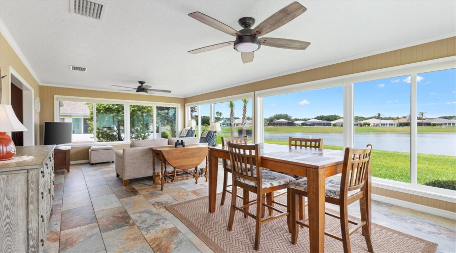 Extra Large Florida Room With Panoramic Lake Views