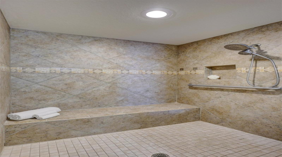 Large Walk-In Shower With Bench Seating