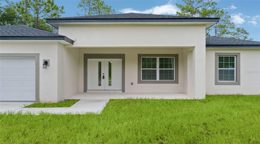 Covered Front Porch With Double Entry