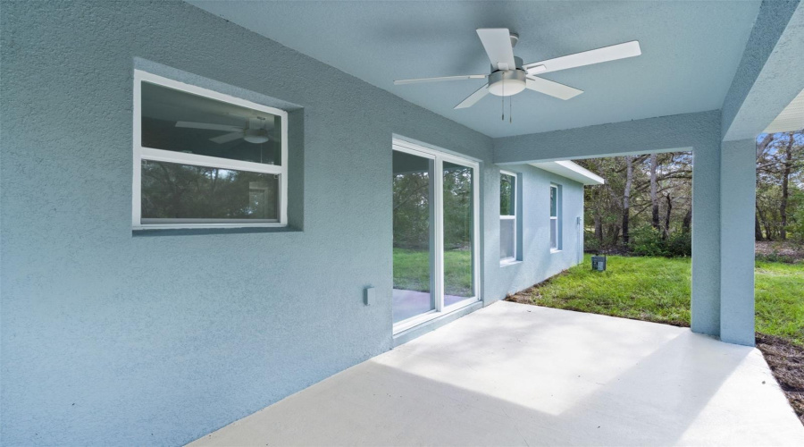 Covered Rear Lanai With Ceiling Fan