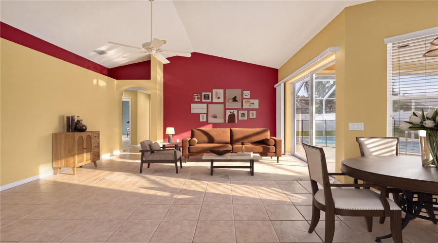 Virtually Staged Family Room