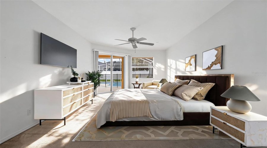 Virtually Staged Primary Bedroom