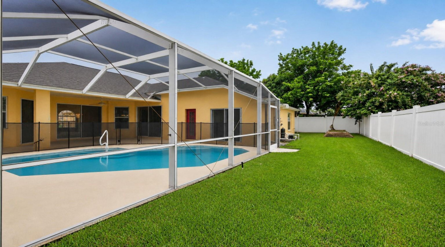 Backyard With Vinyl Fence