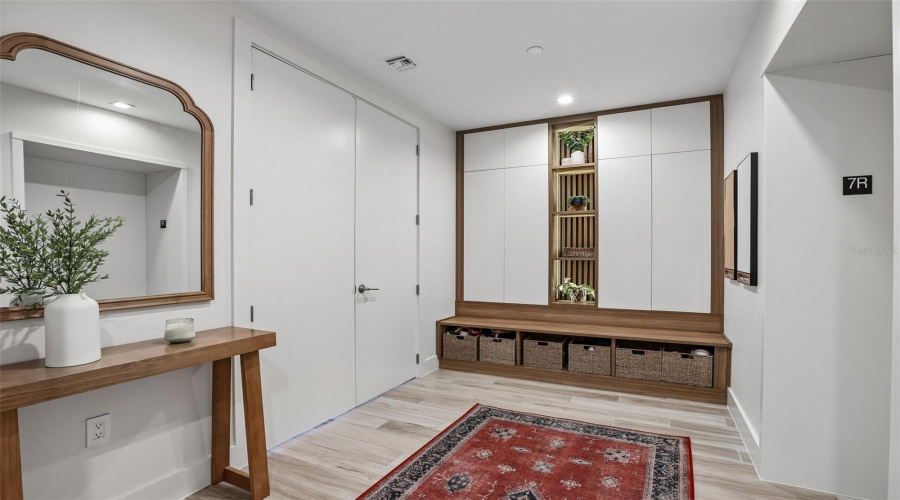 Private Foyer Entry With Built-In Storage
