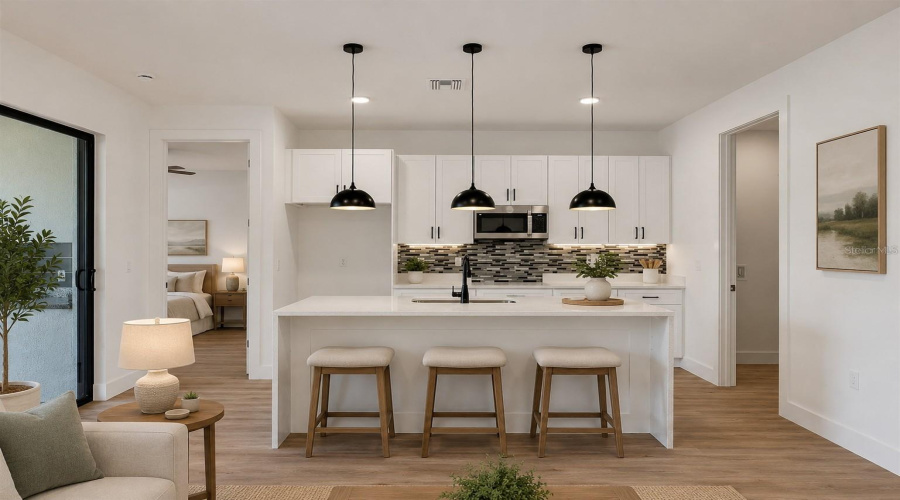 Staged - Kitchen And Dining Area
