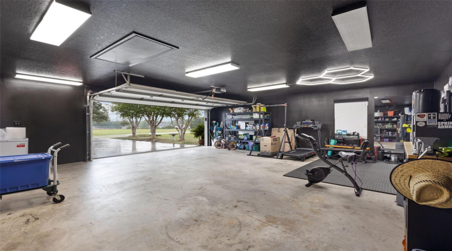 Garage With Exercise Area