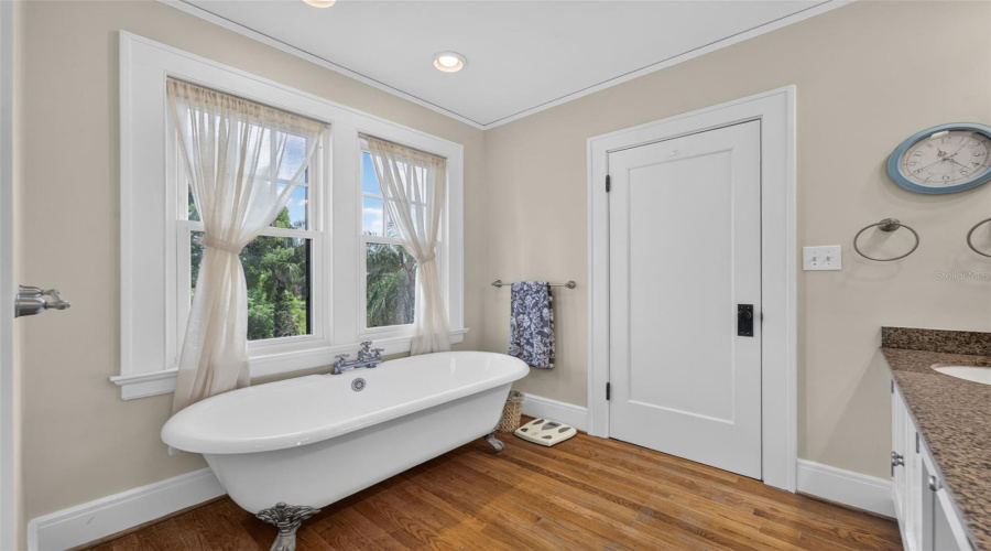 Primary Bath Soaking Tub Overlooks Lake