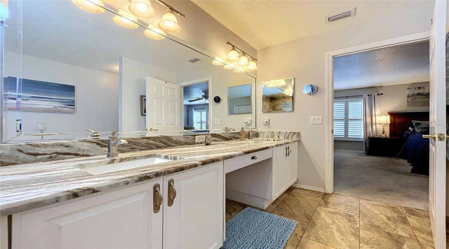 Granite Countertop With Double Vanities