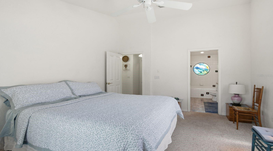 Upstairs Primary Bedroom To En Suite Bathroom.