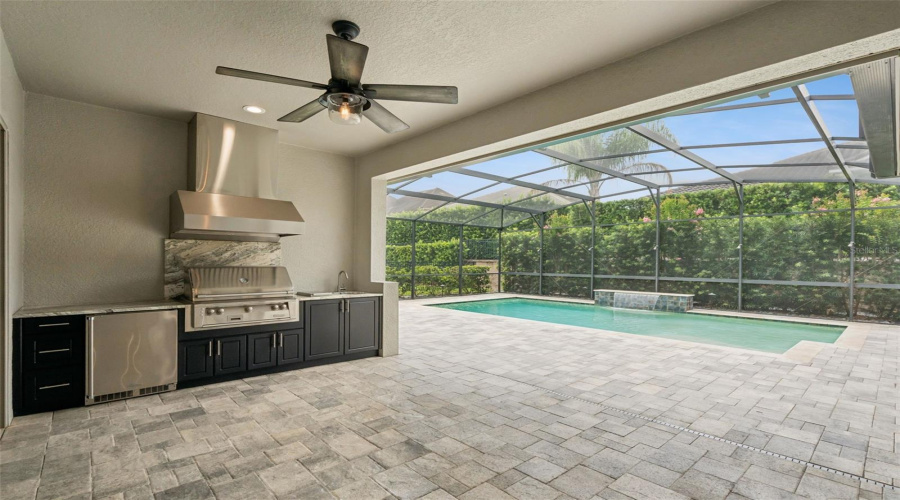 Screened Lanai With Summer Kitchen