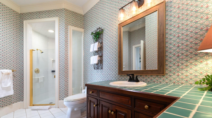 Another Spacious Bathroom Right Off A Bedroom.