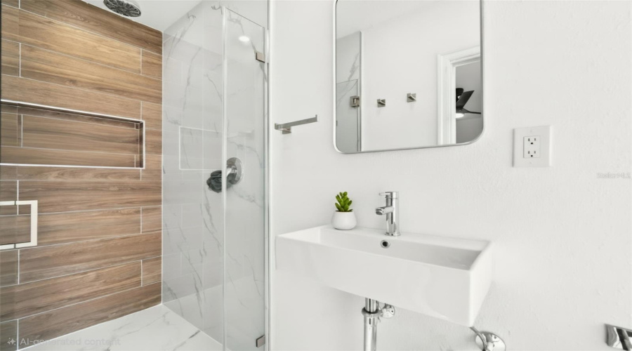 Master Suite 2 Bath. Ai Used To Filter Out Shampoo Bottles.