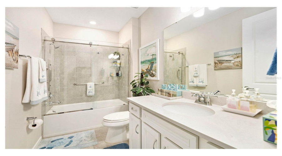 Guest Bath Has A Tub And A Comfort Height Toilet