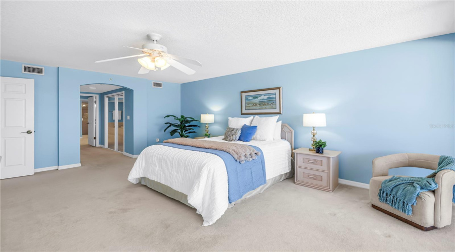 Primary Bedroom, Hallway To Closets And Bathroom