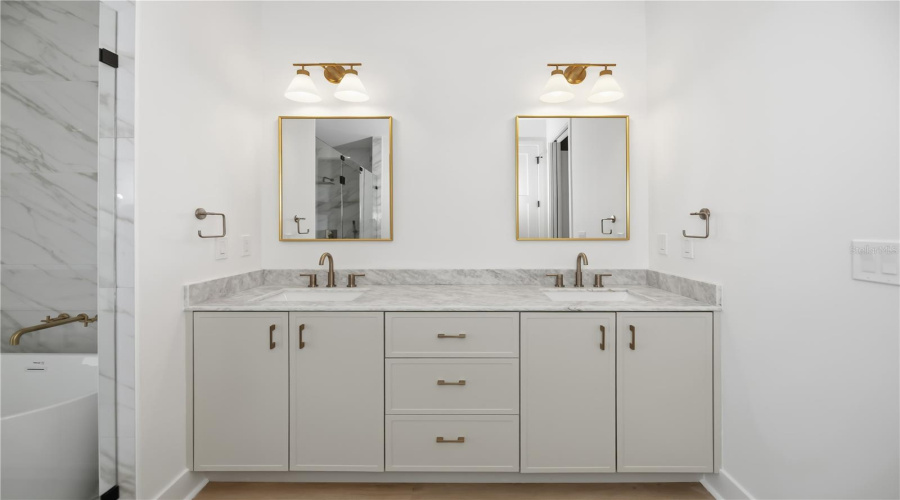 Luxurious Primary Ensuite With Dual Sink Vanity.