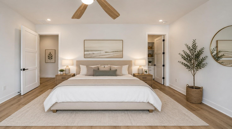 Virtually Staged 4Th Bedroom With Walk-In Closet.