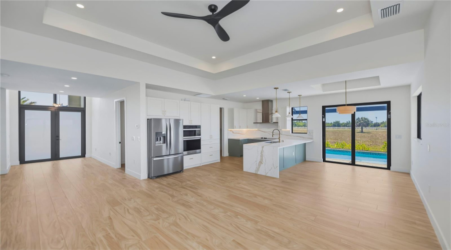 Living Room And Kitchen Designed For Entertaining.