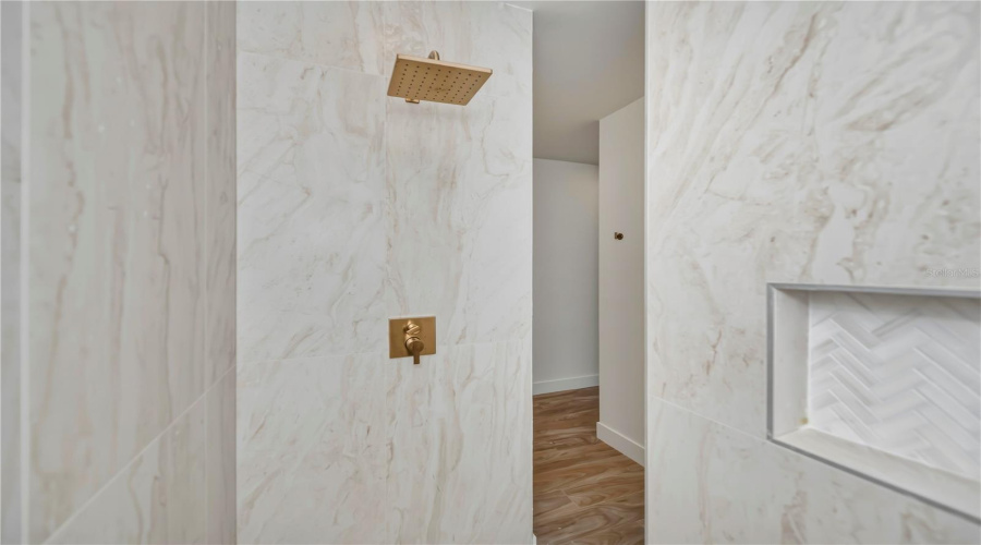 Primary Bathroom Suite Glass Door Walk In Shower