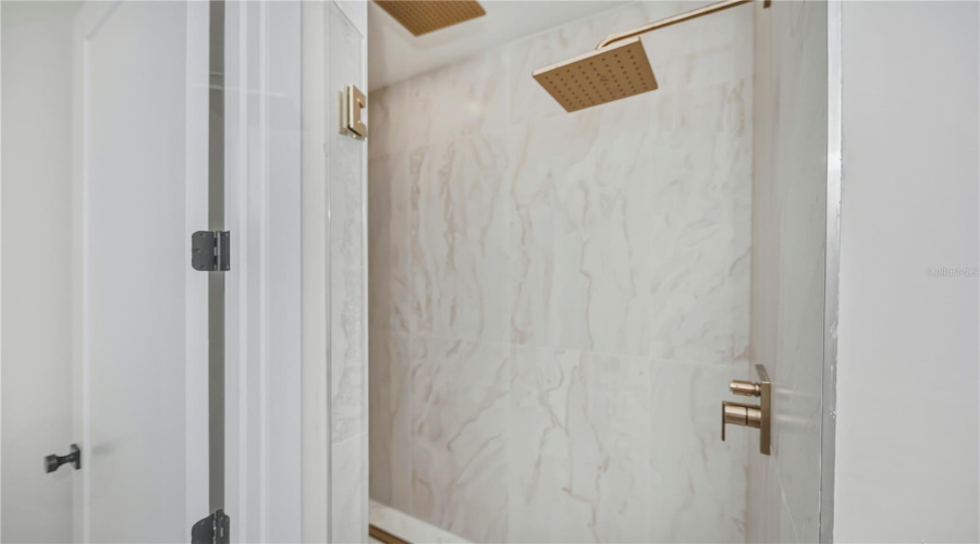 Primary Bathroom Suite Glass Door Walk In Shower