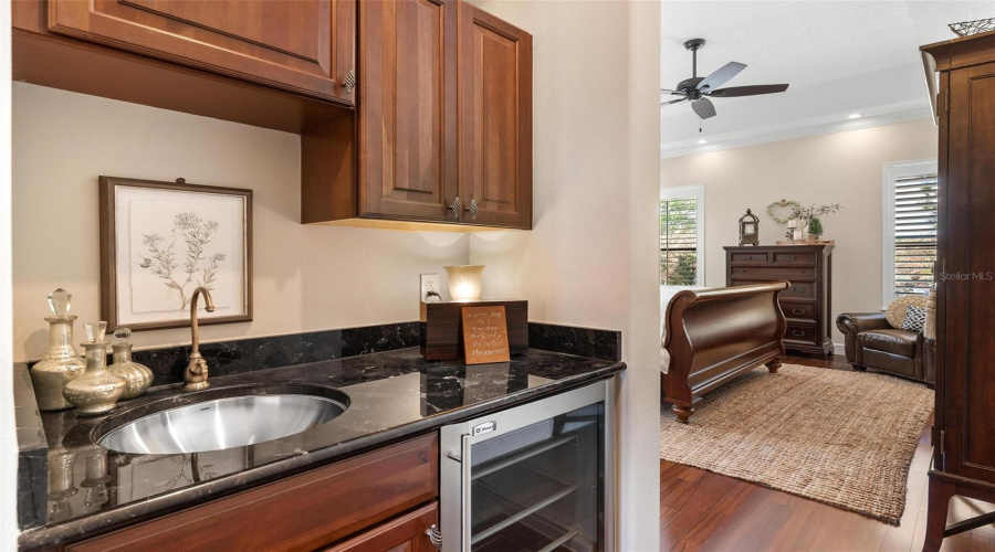 Wet Bar In Primary Bedroom
