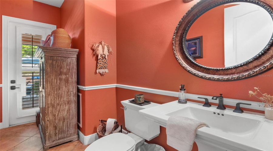 Half Bath Leading To Pool