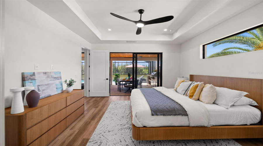 Primary Suite With Direct Pool Access.