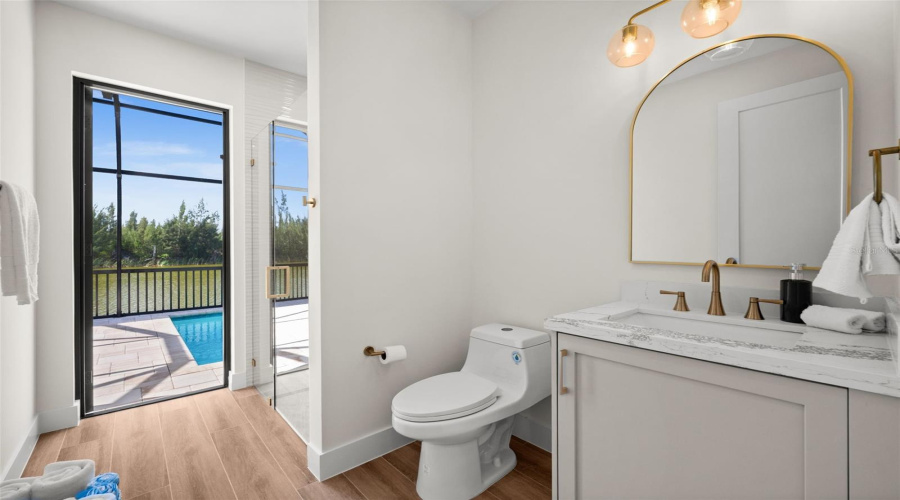 Third Bathroom Has Direct Pool Access.