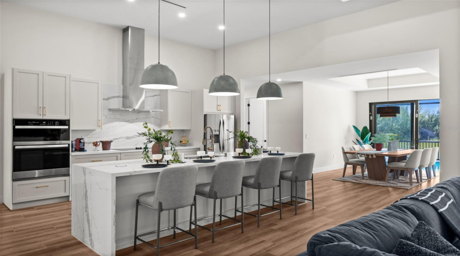Gourmet Kitchen And Dining Area.
