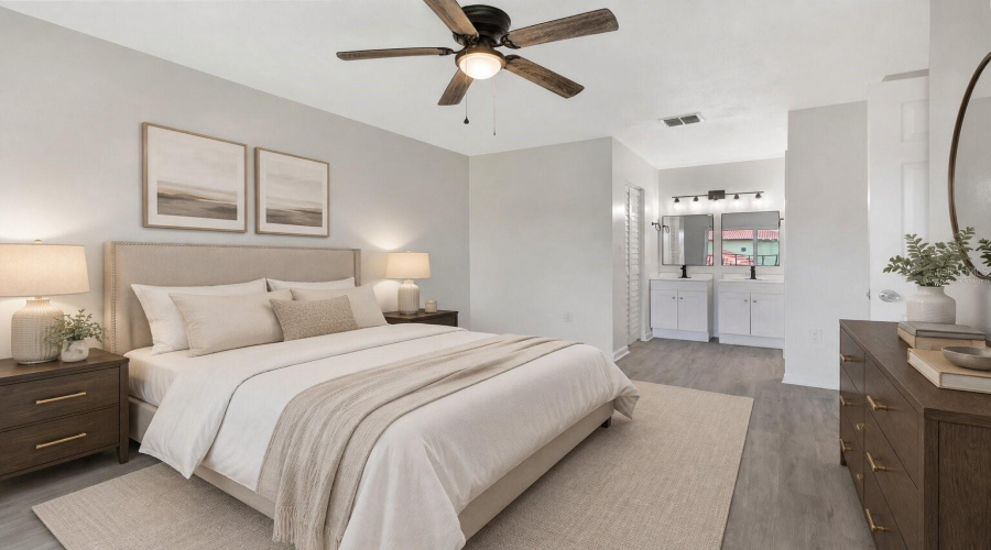 Virtually Staged Primary Bedroom