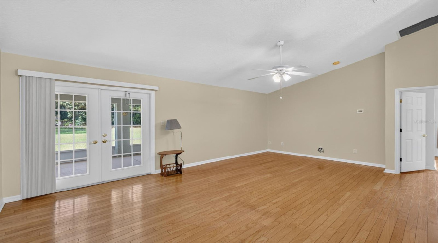 Living Room With French Doors To Lanai.
