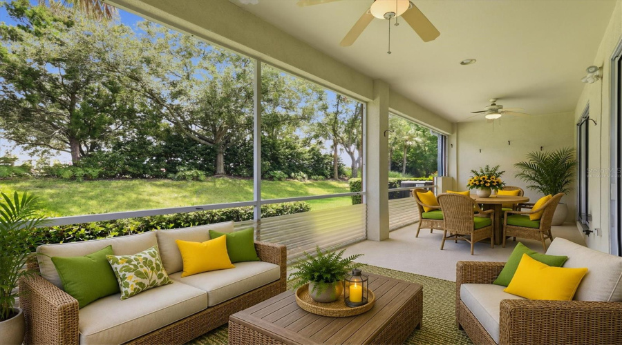 Virtually Staged-Spacious Screened Lanai Built For Comfort And Relaxation