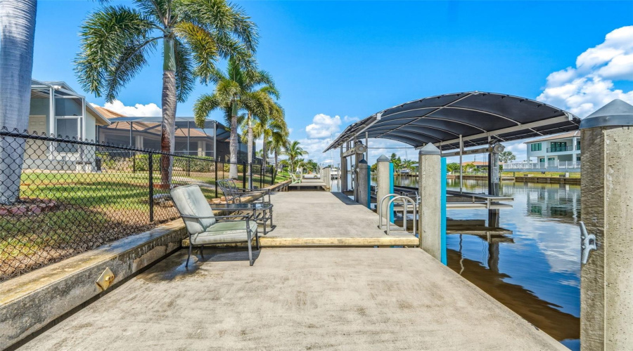 Boaters Dream Large Dock With Covered Boat Lift