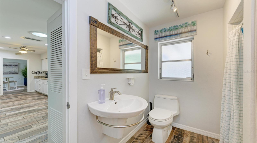 Guest Bath Off Kitchen/Laundry