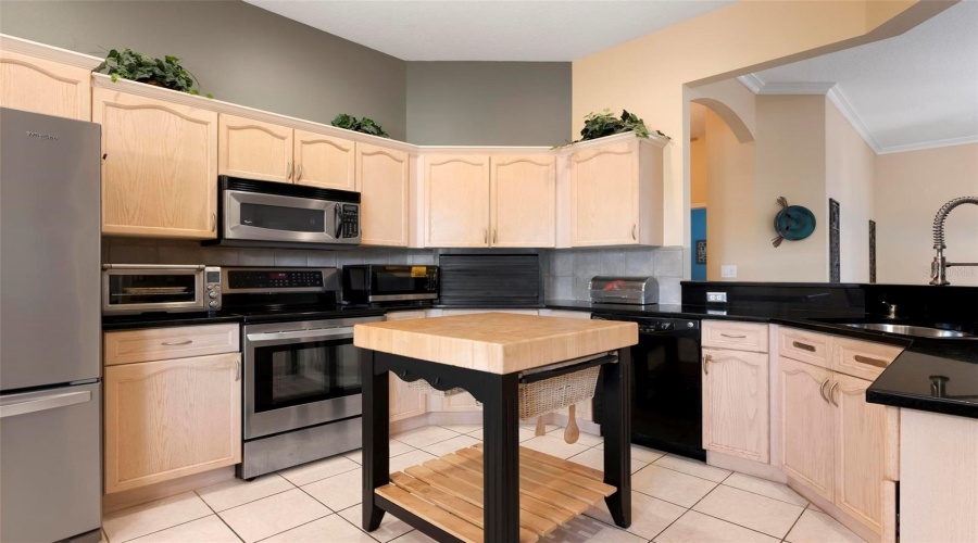 Kitchen With Moveable Center Island