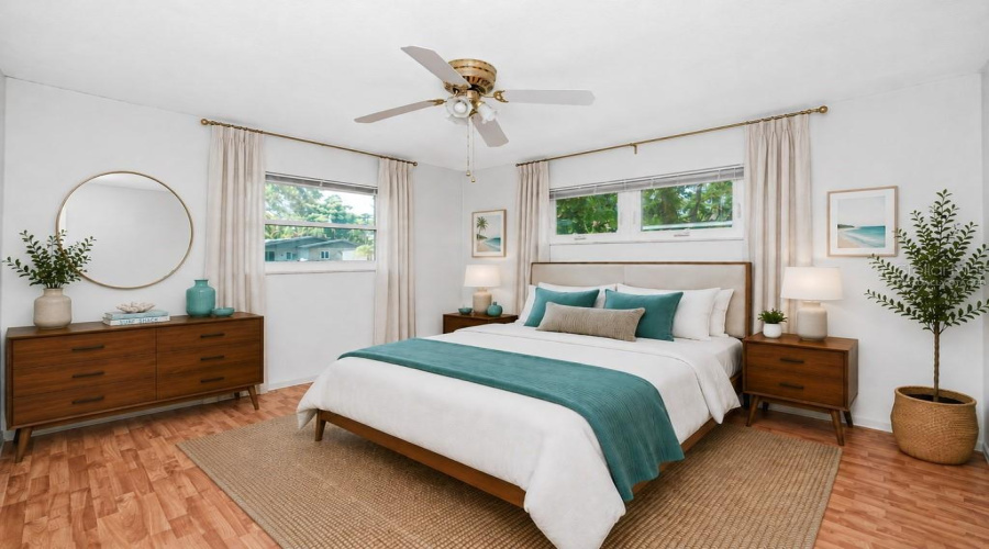 Virtually Staged Main House Primary Bedroom