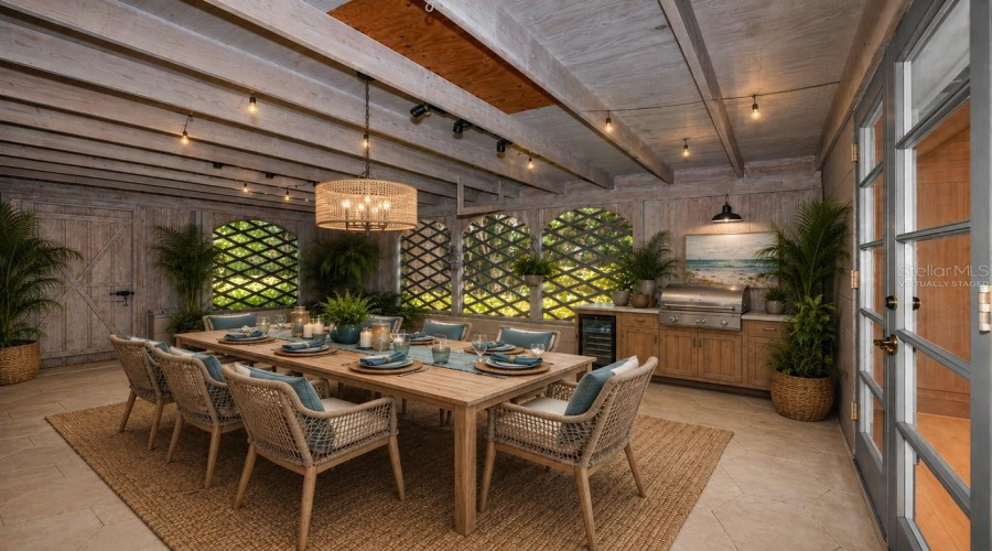Virtually Staged Covered And Screened Porch/Breezeway Between Both Houses 15X23