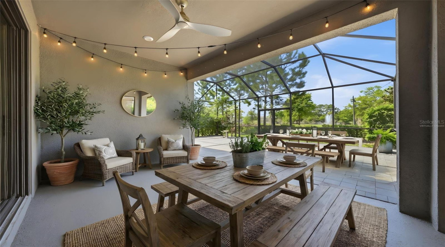 Virtually Staged Covered Patio And Lanai