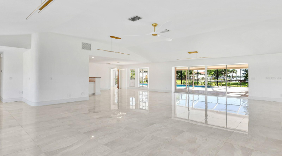 Open Living, Dining And Kitchen
